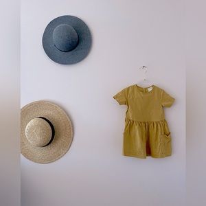 Like new toddler girls linen dress. Huxbaby. 2T. Golden mustard color.